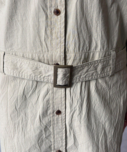 可定型領長款襯衫式連衣裙