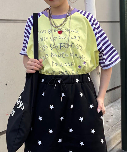 HELLO.SANFRANCISCO × momo聯名 帶帽繩設計 插肩T恤