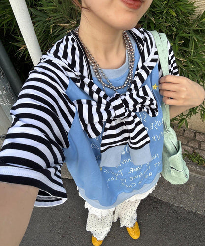 HELLO.SANFRANCISCO × momo聯名 帶帽繩設計 插肩T恤