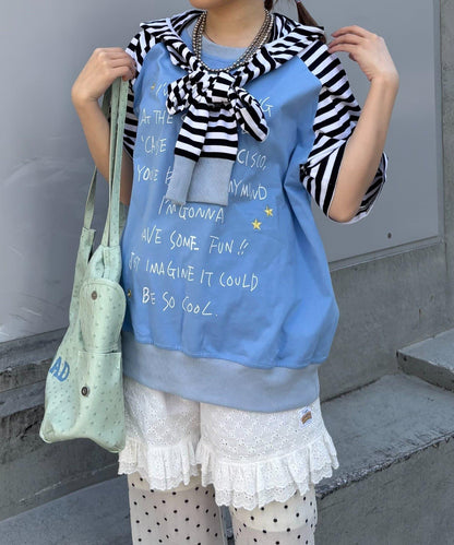 HELLO.SANFRANCISCO × momo聯名 帶帽繩設計 插肩T恤