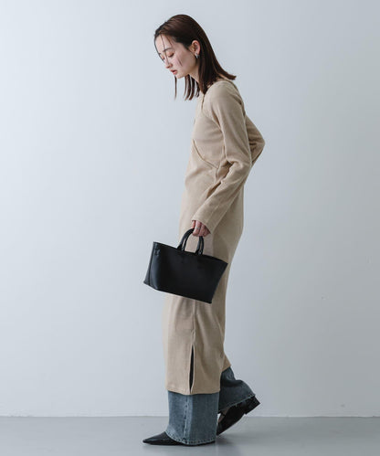 疊穿設計羅紋連衣裙