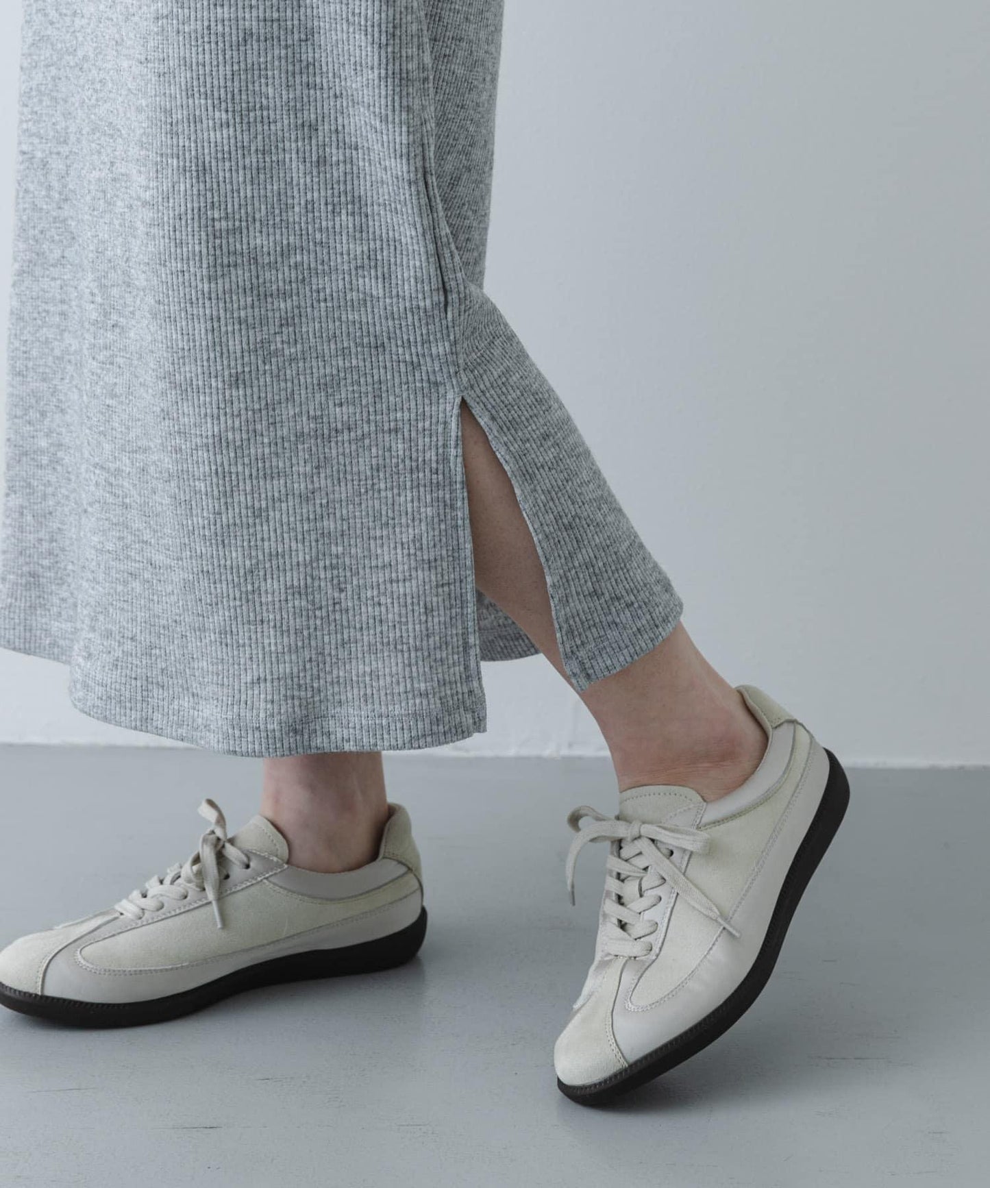 疊穿設計羅紋連衣裙