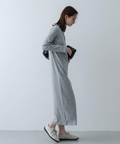 疊穿設計羅紋連衣裙