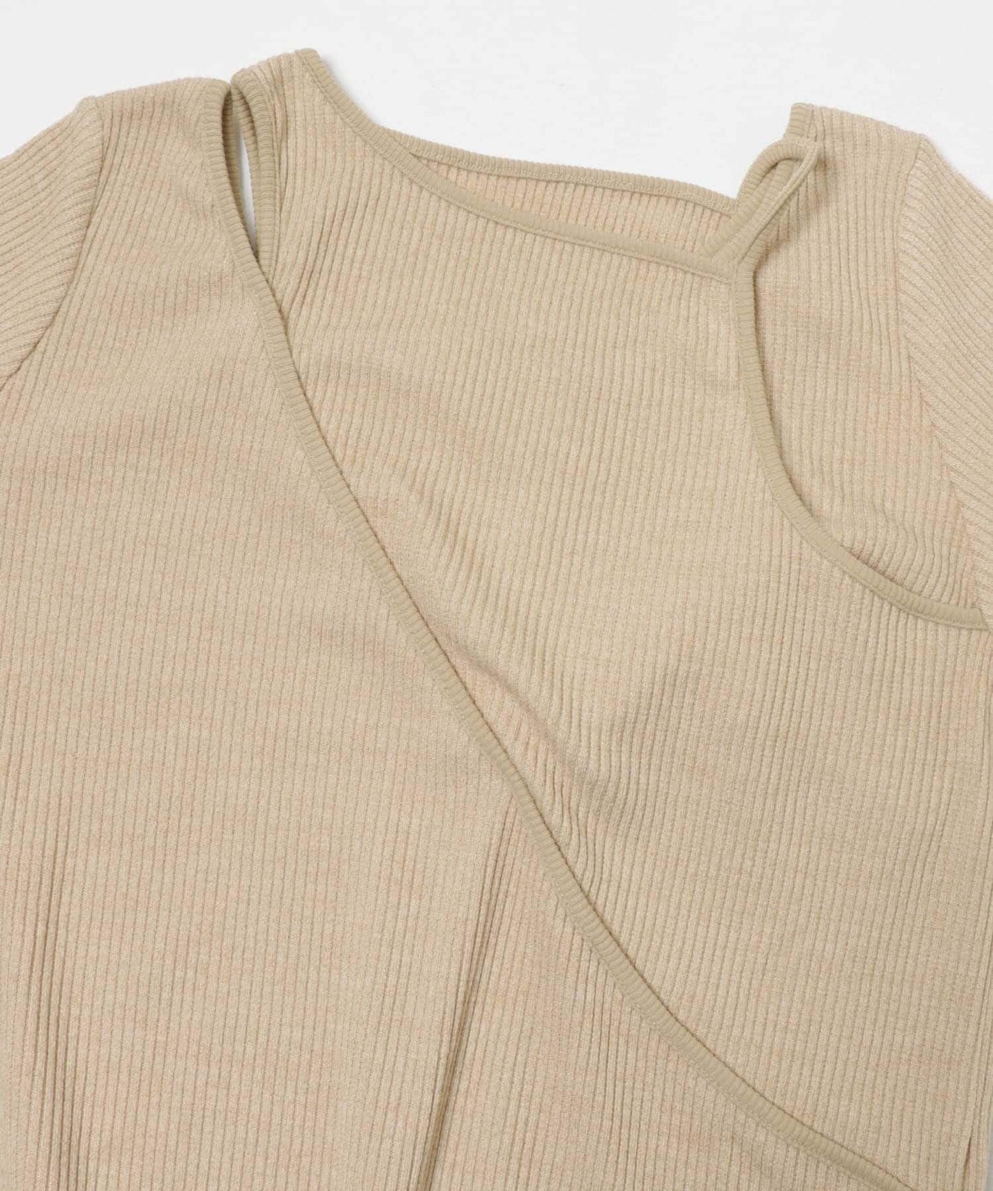 疊穿設計羅紋連衣裙