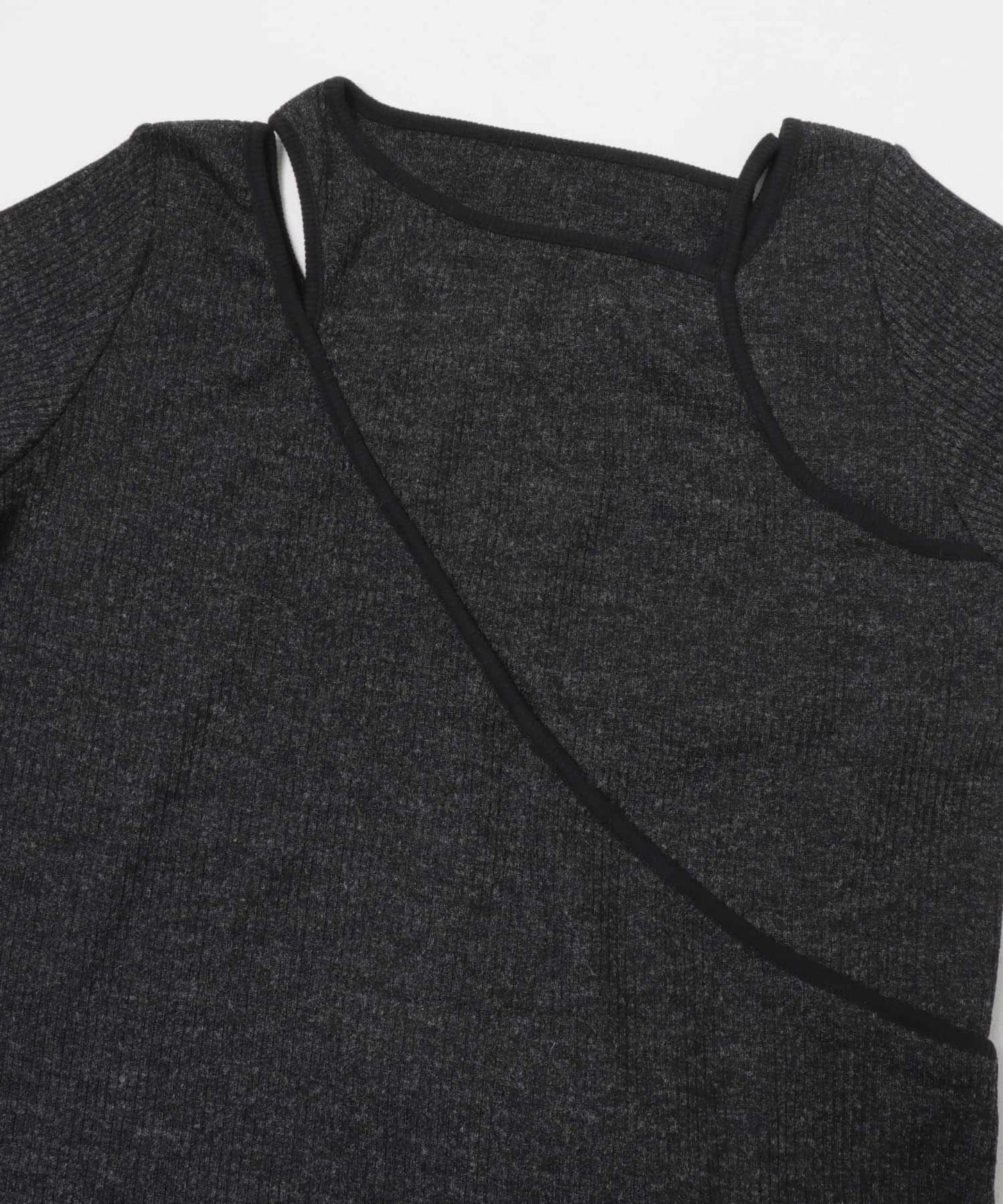 疊穿設計羅紋連衣裙