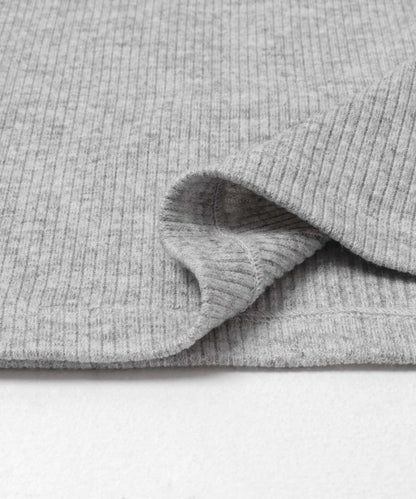 疊穿設計羅紋連衣裙