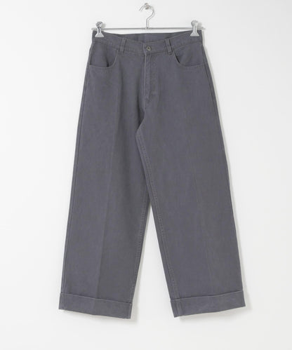 斜紋雙寬闊腿褲