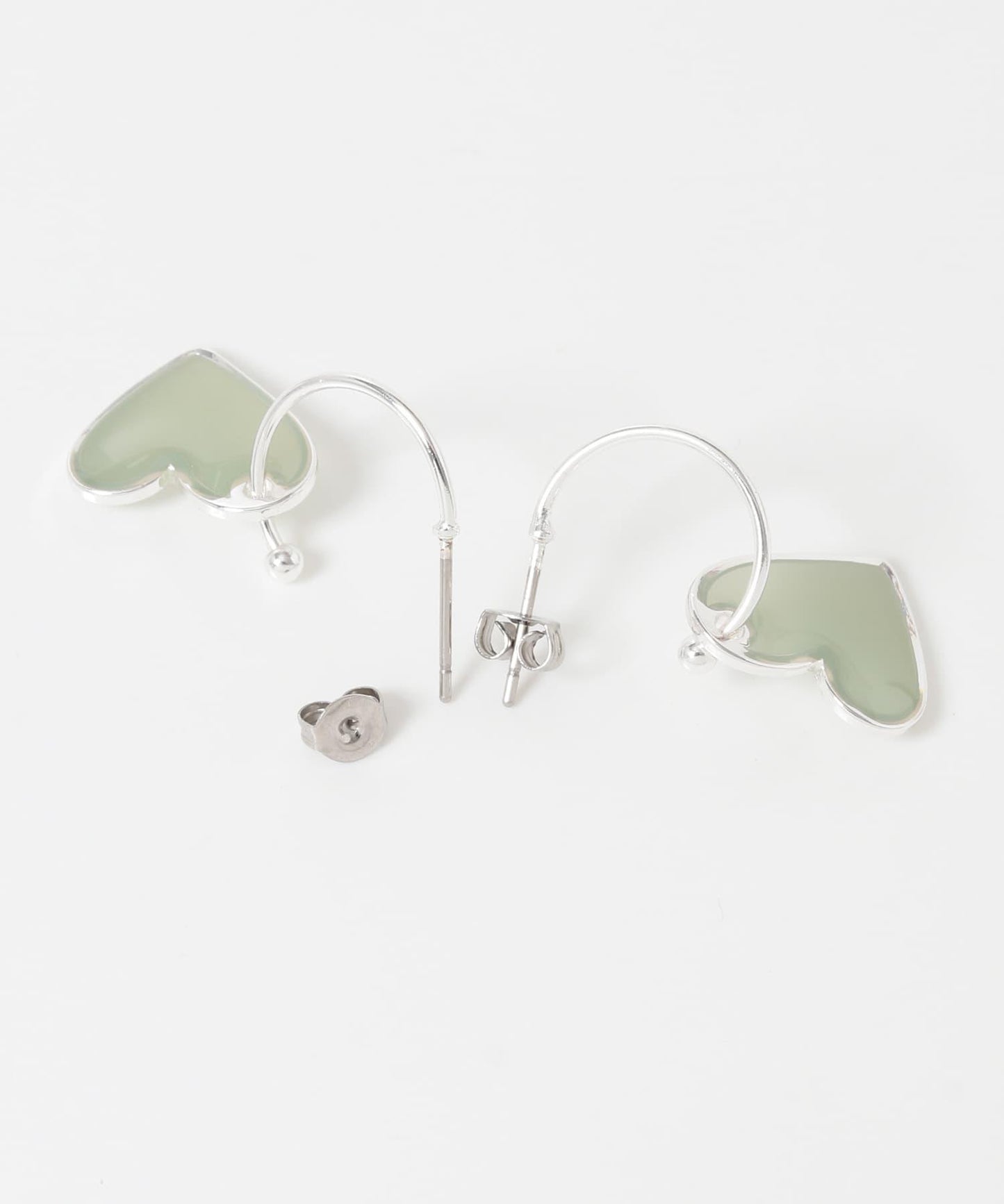 彩色愛心金屬圓環耳環