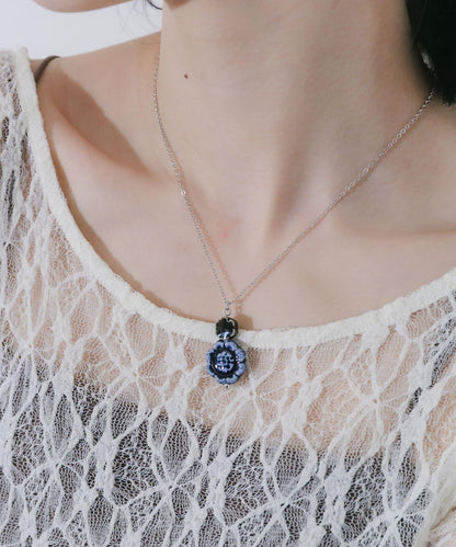 花卉圖案吊墜項鍊