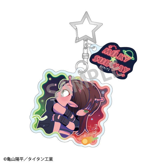 銀河特急 ミルキー☆サブウェイ（銀河特急 ミルキー☆サブウェイ） 系列 第二彈 アカネ＆カナタ 亞克力鑰匙扣