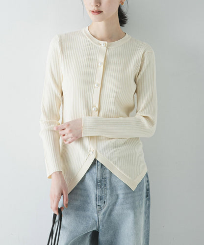 珍珠紐扣 寬版羅紋 針織開衫
