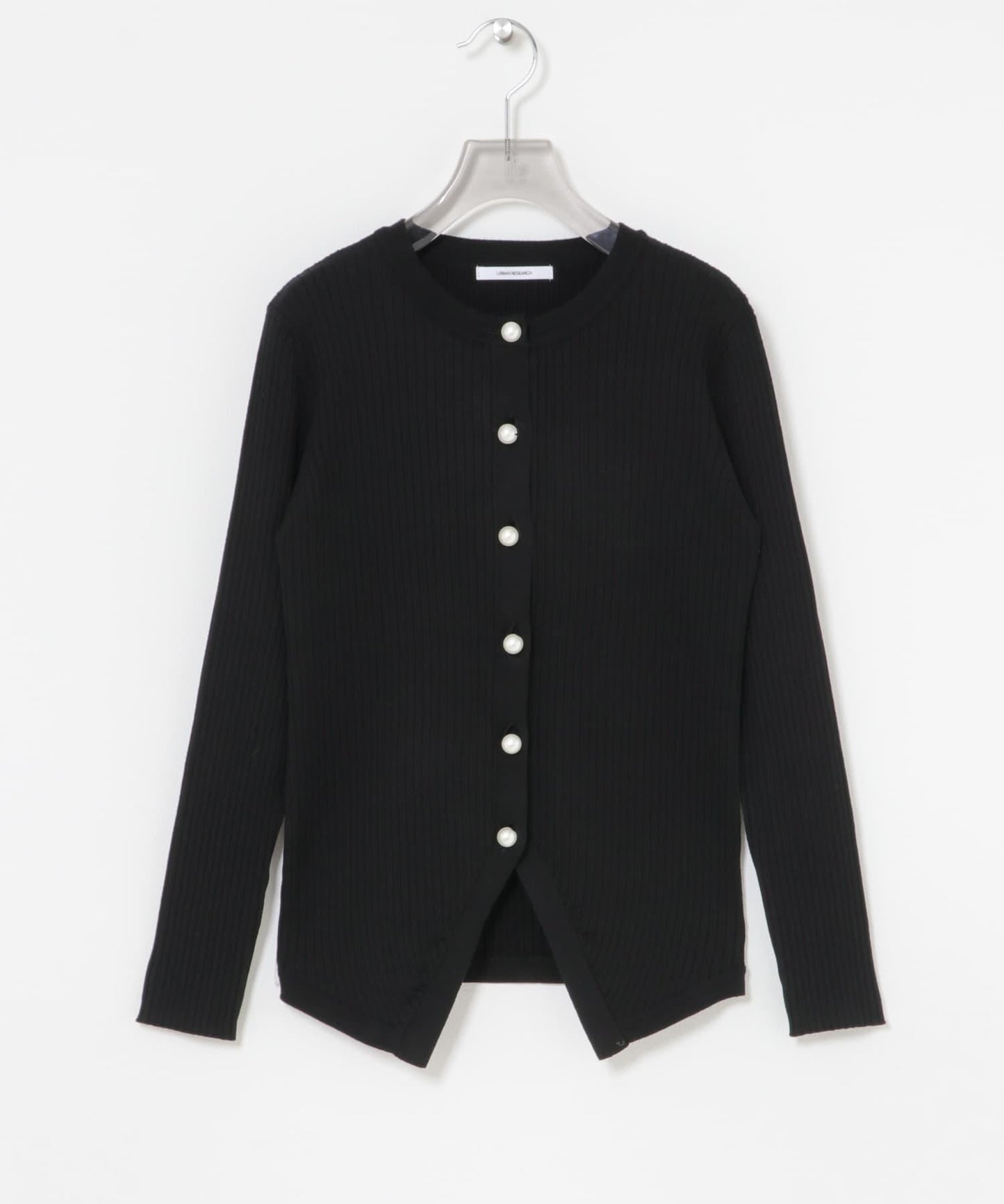 珍珠紐扣 寬版羅紋 針織開衫