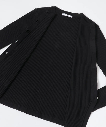 珍珠紐扣 寬版羅紋 針織開衫