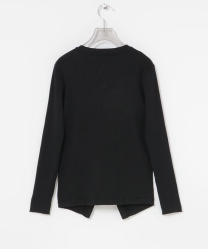 珍珠紐扣 寬版羅紋 針織開衫