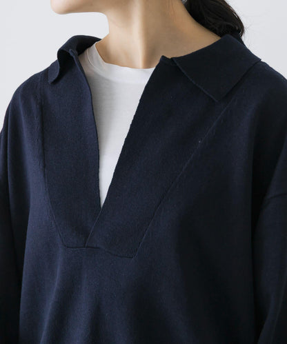 UNDECORATED LINEN/COTTON BIG KNIT TOP