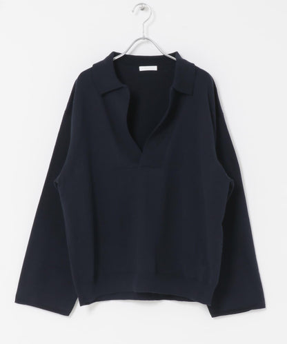 UNDECORATED LINEN/COTTON BIG KNIT TOP