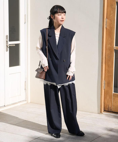 雙環腰頭 褶襉 氣球廓形 褲子（可成套搭配）