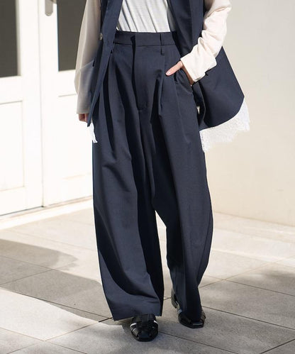 雙環腰頭 褶襉 氣球廓形 褲子（可成套搭配）