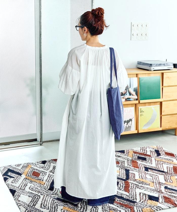 印度紐扣開襟短袖連衣裙