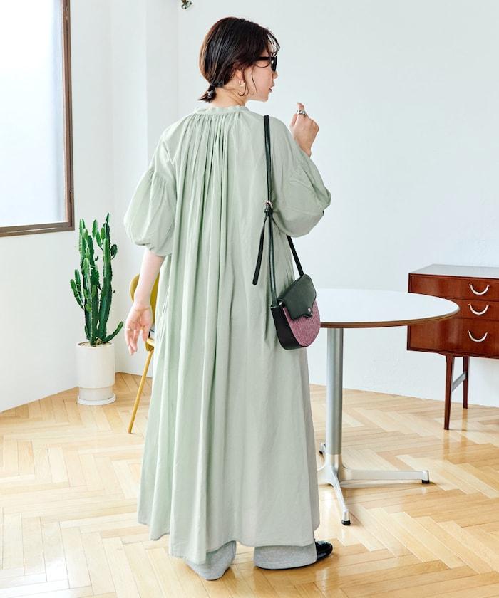 印度紐扣開襟短袖連衣裙