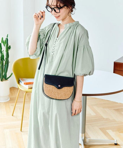 印度紐扣開襟短袖連衣裙