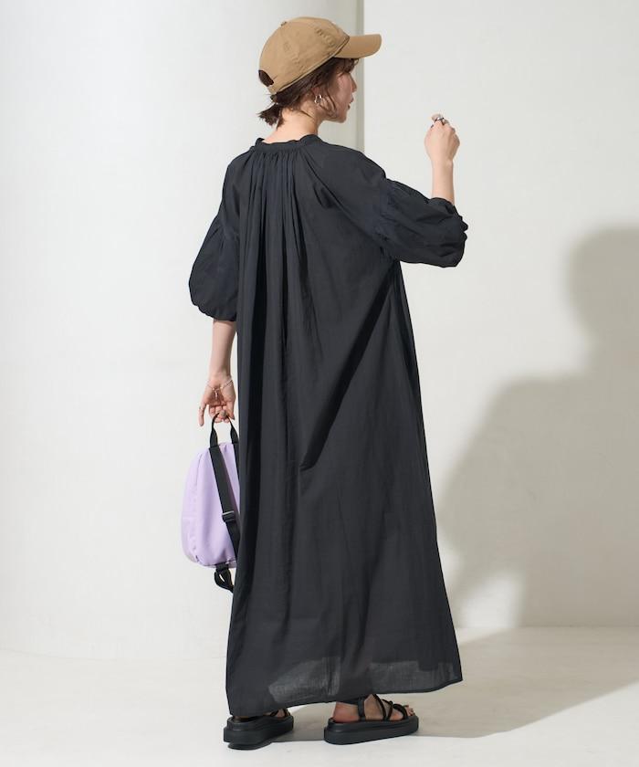 印度紐扣開襟短袖連衣裙