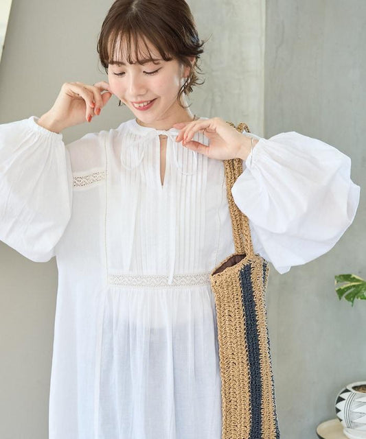 印度蕾絲拼接開領連衣裙（限定展開）