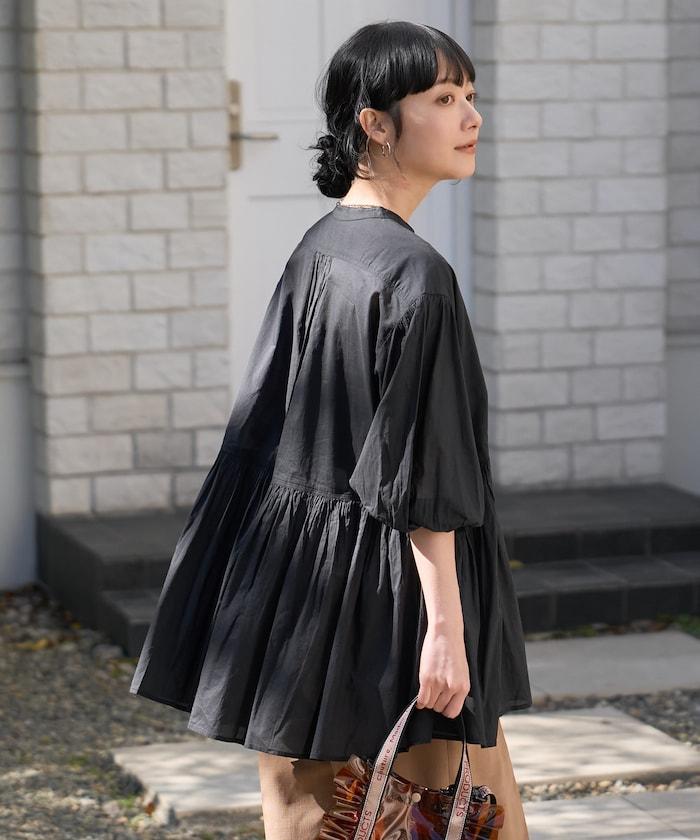 印度薄紗 Key領 長款襯衫