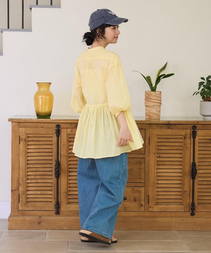 印度薄紗 Key領 長款襯衫