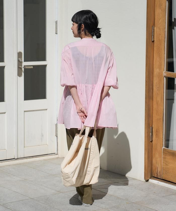 印度薄紗 Key領 長款襯衫