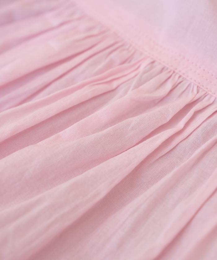 印度薄紗 Key領 長款襯衫