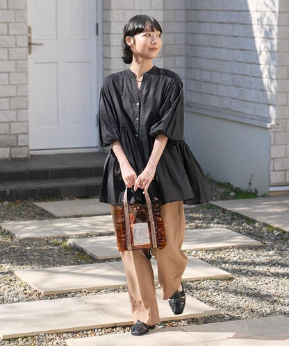 印度薄紗 Key領 長款襯衫