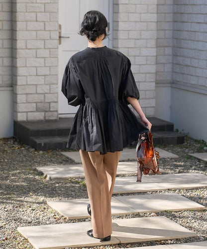 印度薄紗 Key領 長款襯衫