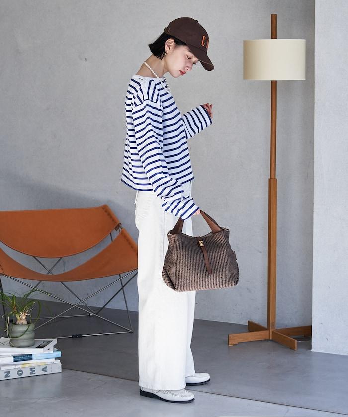 寬鬆 巴斯克條紋 側邊按扣 套頭上衣