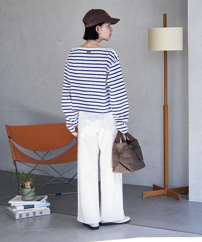 寬鬆 巴斯克條紋 側邊按扣 套頭上衣