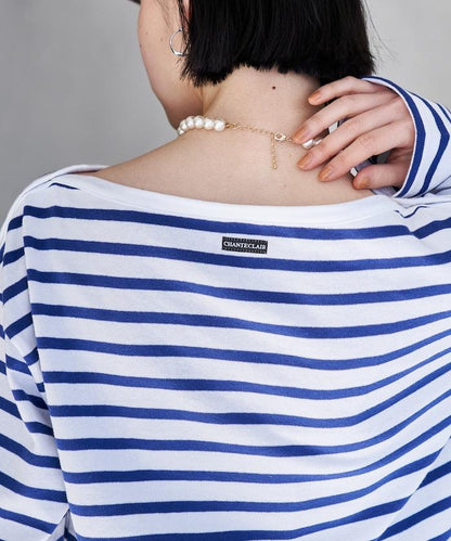 寬鬆 巴斯克條紋 側邊按扣 套頭上衣