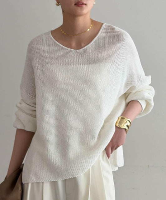 假麻棉針織上衣