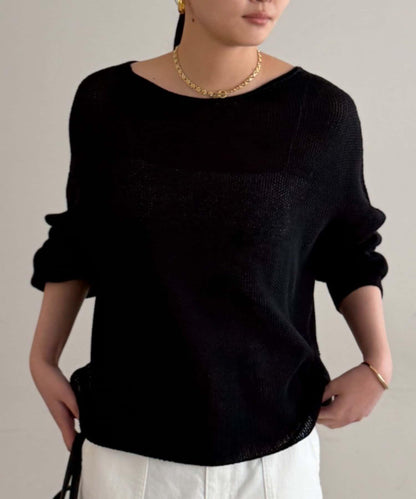 假麻棉針織上衣