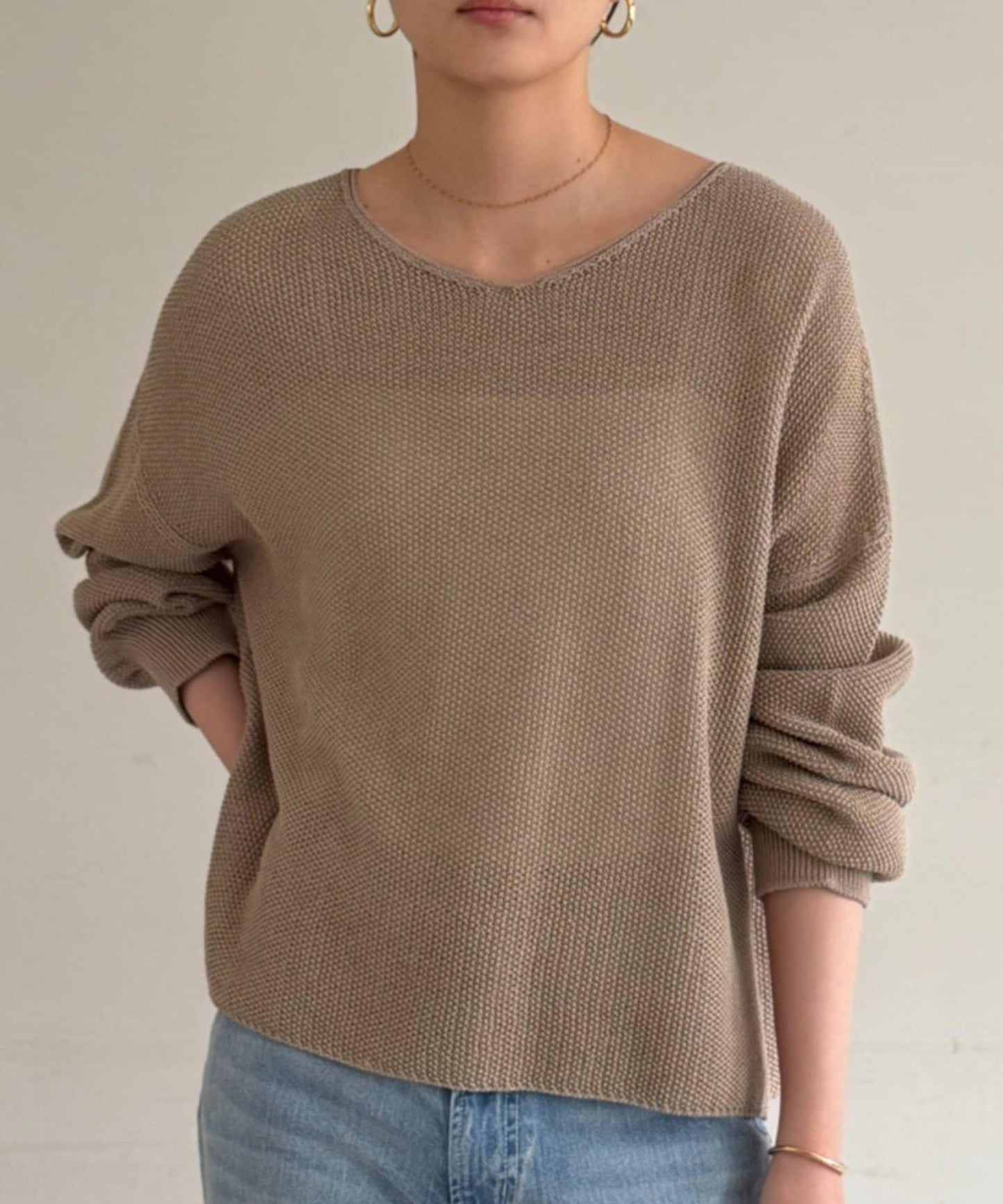 假麻棉針織上衣