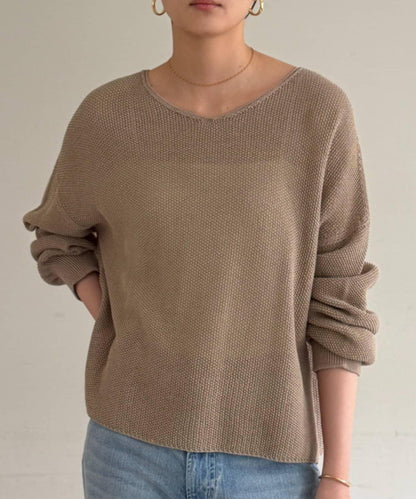假麻棉針織上衣