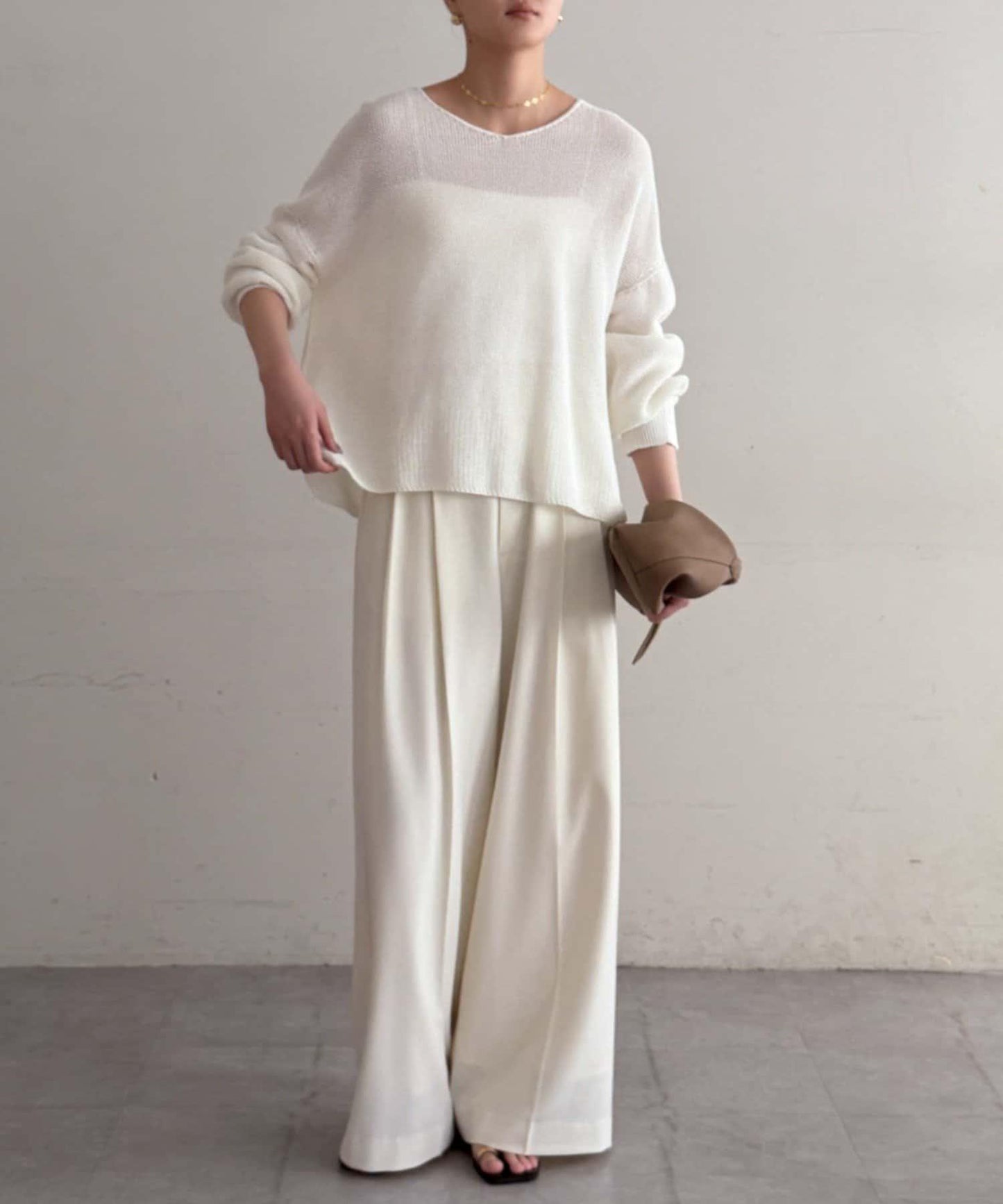 假麻棉針織上衣