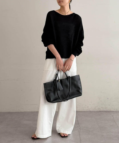 假麻棉針織上衣