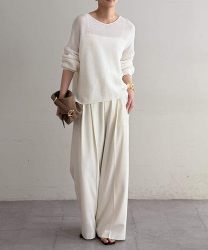 假麻棉針織上衣