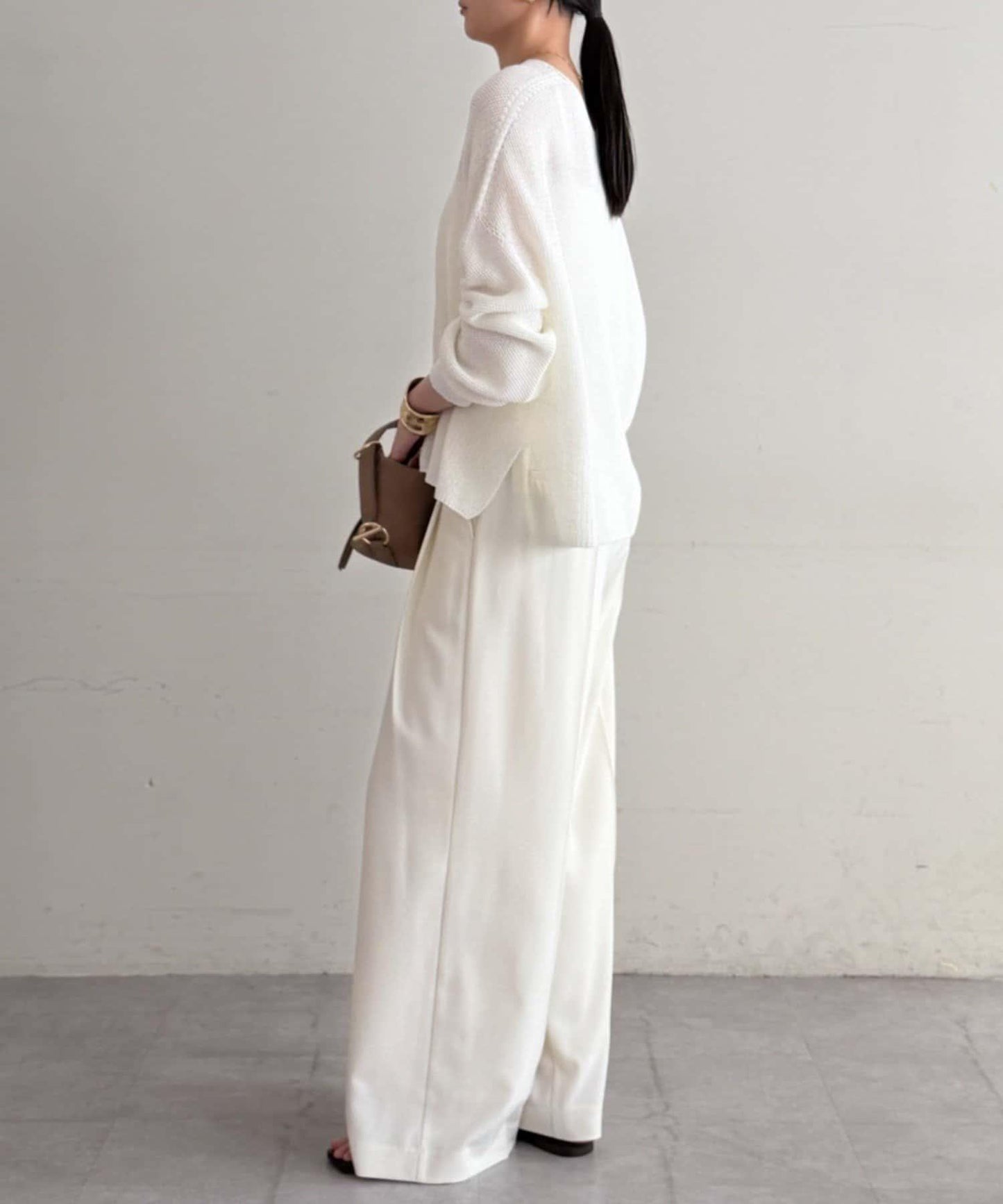 假麻棉針織上衣