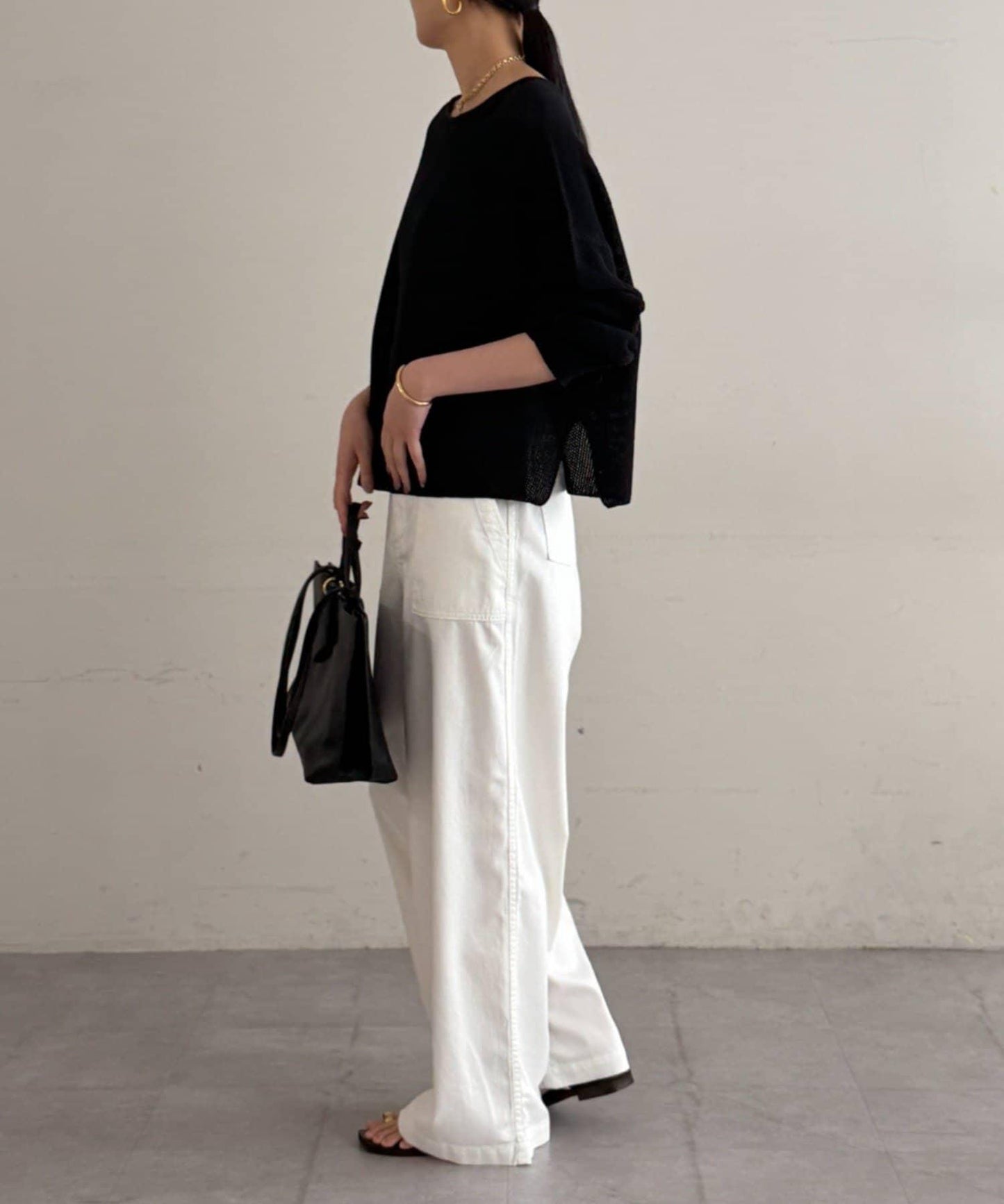 假麻棉針織上衣