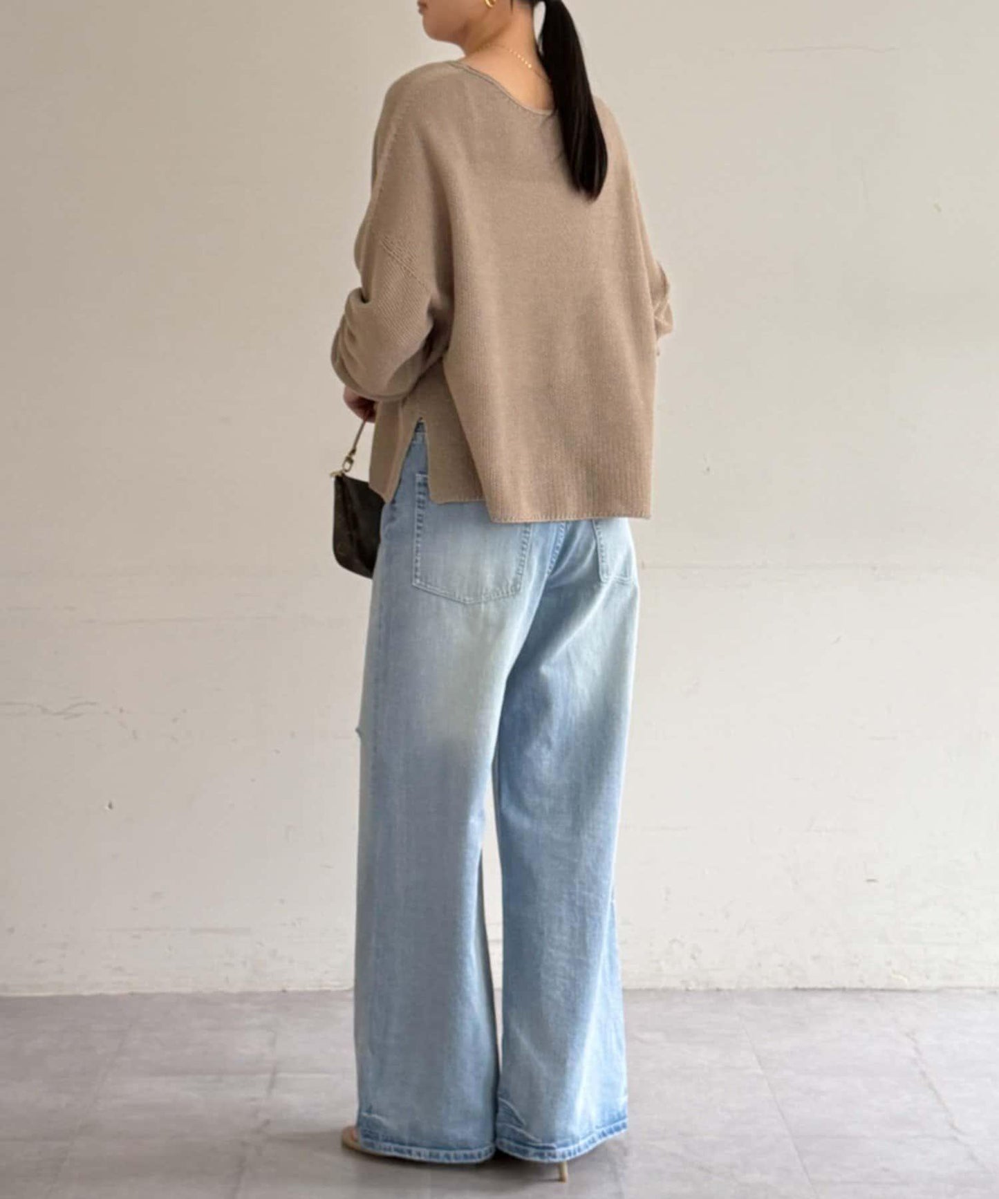 假麻棉針織上衣