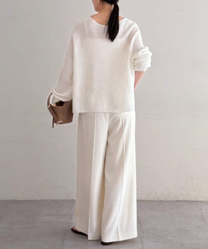 假麻棉針織上衣