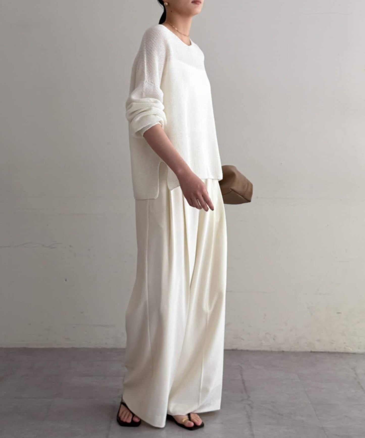 假麻棉針織上衣