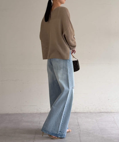 假麻棉針織上衣