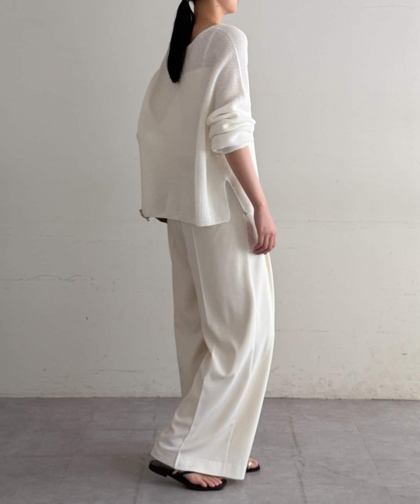 假麻棉針織上衣